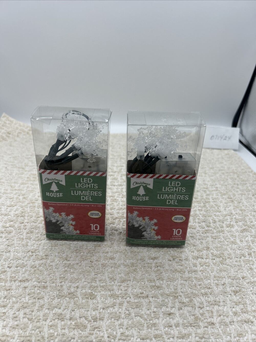 3 ft Snowflake,X-Mas Tree LED String Lights Battery Operated 2 Sets